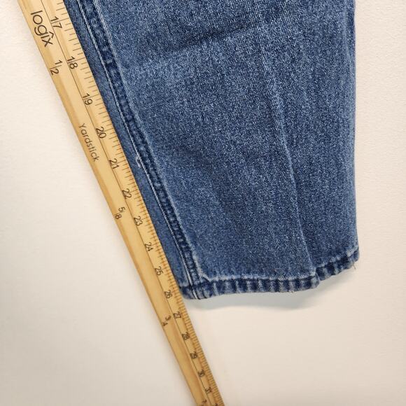 Vtg 80s Gitano Bare Back Mom Jeans Size 12 Short Blue Elastic Waist High Rise - Picture 5 of 11